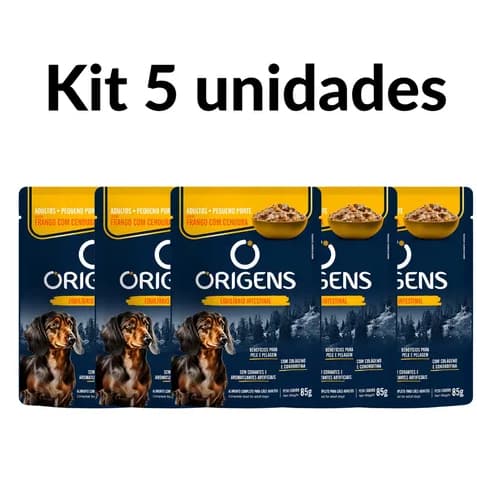 Kit 5 Sachê Origens Cães Porte Peq Frango 85g