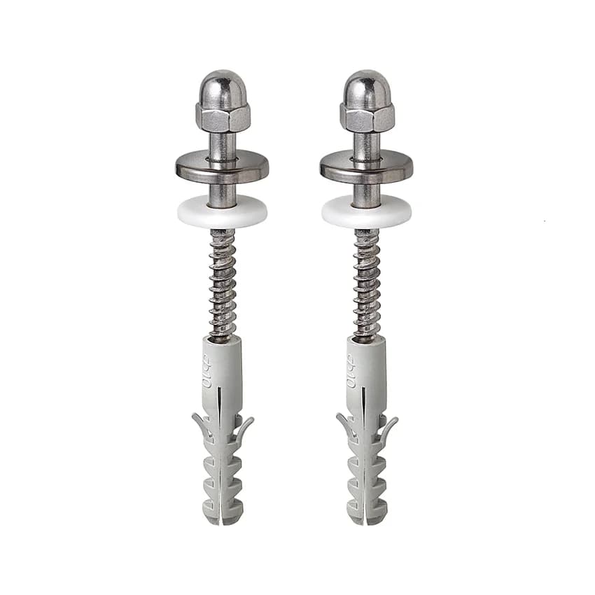PAR DE PARAFUSOS BUCHA DE 10 DE INOX FIXAÇÃO BACIA/VASO SANITARIO/PIA LAVATORIO