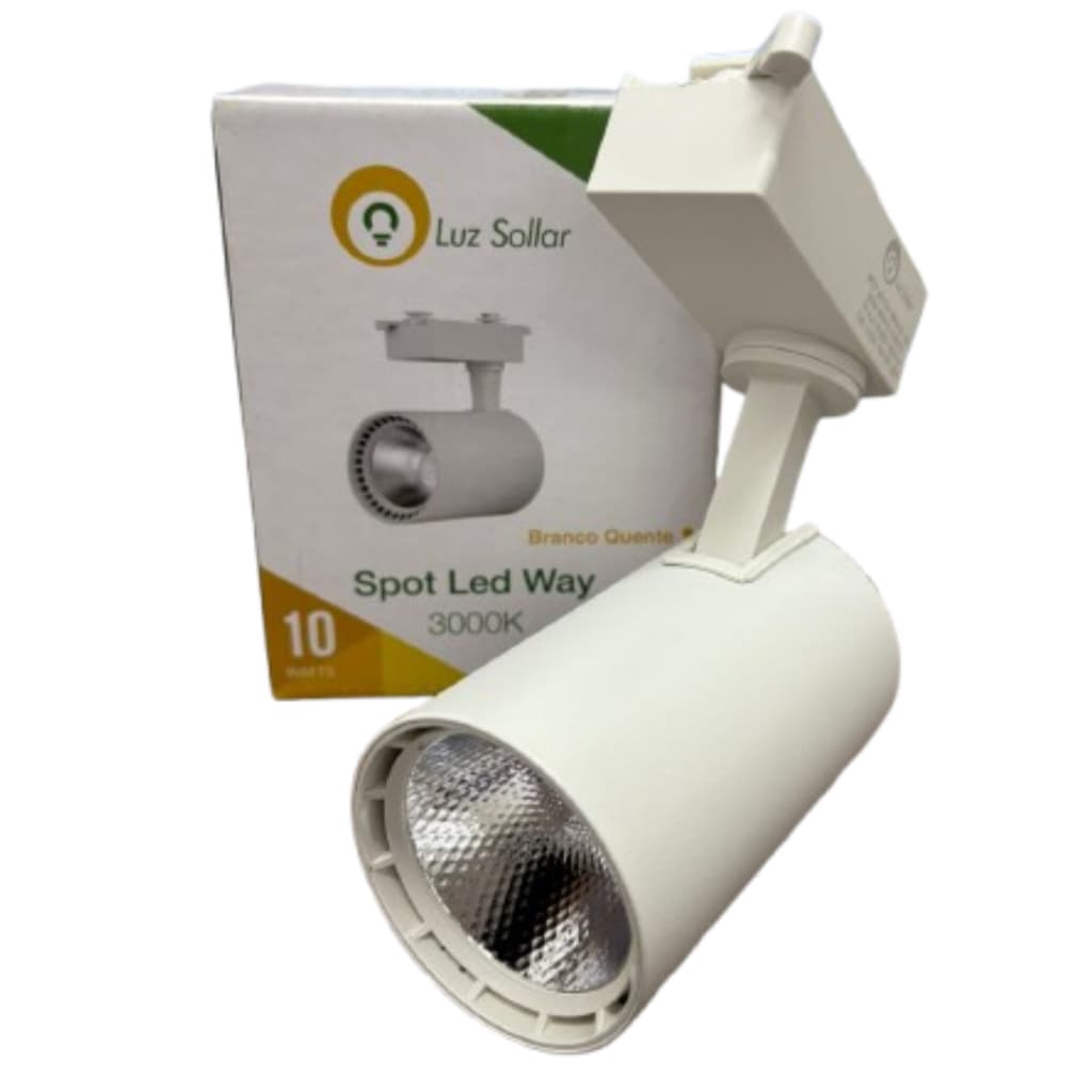 Spot LED 10W Trilho Luminária Teto Bivolt (Escolha Cor Branco Quente ou Frio)