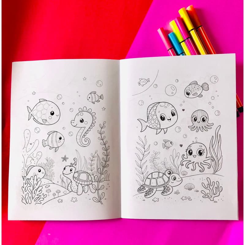 livro de colorir tema fundo do mar-livro de colorir personalizado-livrinho personalizado-livro de colorir p lembracinha