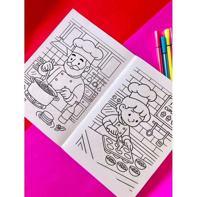 livro de colorir personalizado tema Chef de cozinha-livro de colorir para lembrancinha-livro de colorir para brinde