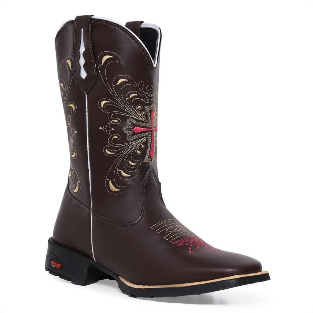 Bota Feminina Texana Cano Alto Country Bordada Modelo Premium