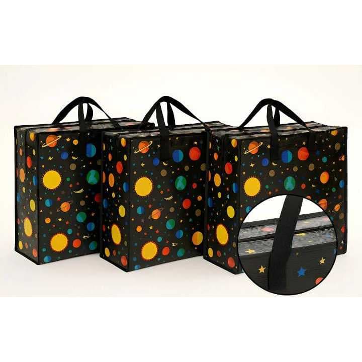 Kit 3 Ecobag Sacolão Compras Viagem Feira Sacoleira Mercado