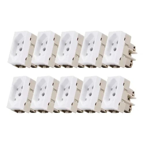 Kit 10 Módulos Tomada 2P+T 20A 250V Sleek Margirius 16048