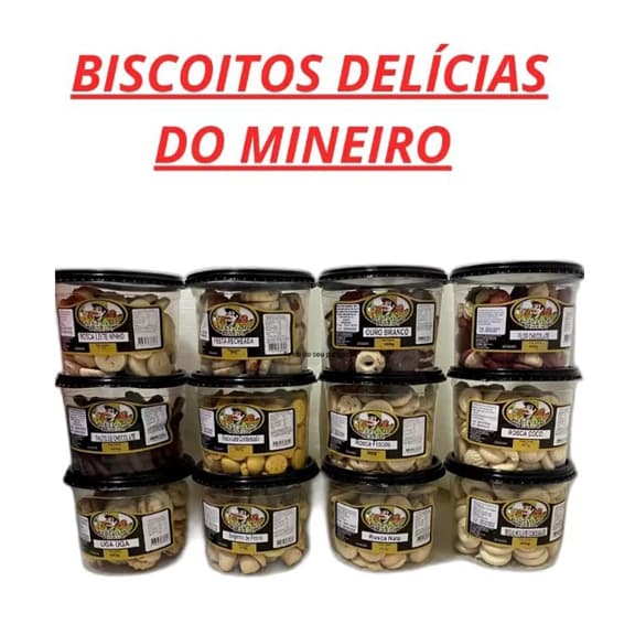 12 Potes de Biscoito amanteigado Delicia Mineira - 400g