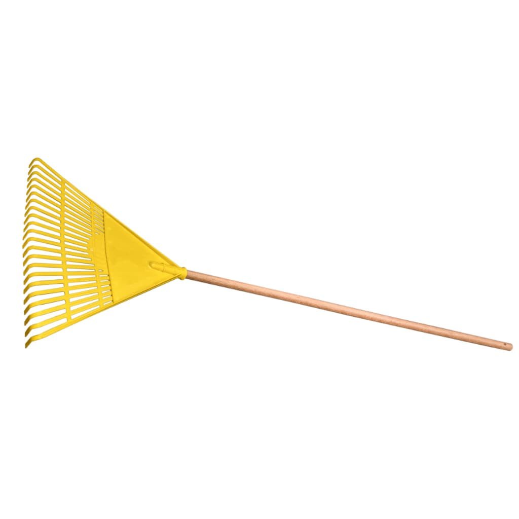 Vassoura Ancinho Reforçada 22 Dentes Duplos Para Jardim/Rastelo/ Gramado Com Cabo