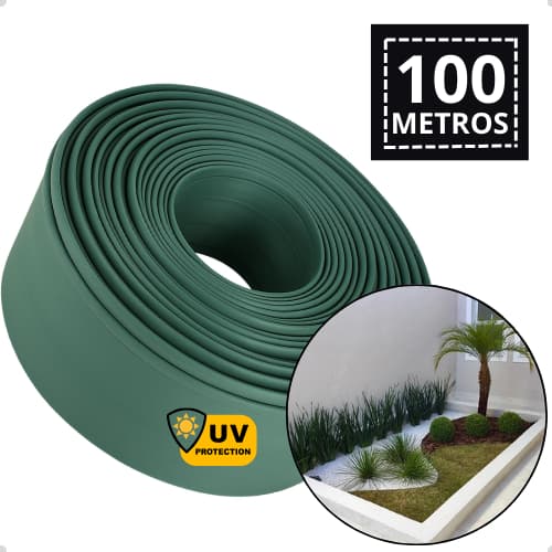 Limitador De Grama 50m100m x 10cm  Com Borda Separador Divisor Solo Premium