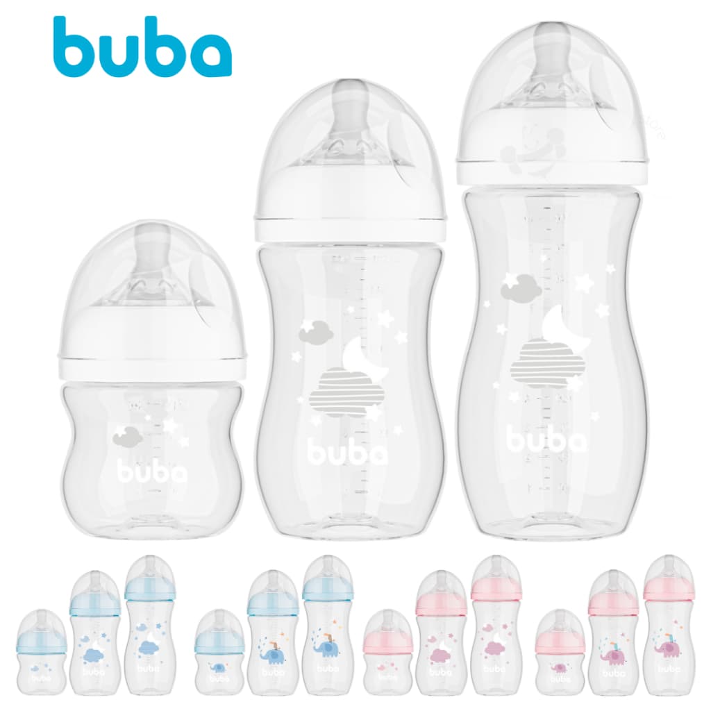 Mamadeira Anticólica Easy Flow Nuvem E Elefante Todas Cores Buba 120 270 330ml Bico Mamadeira Buba