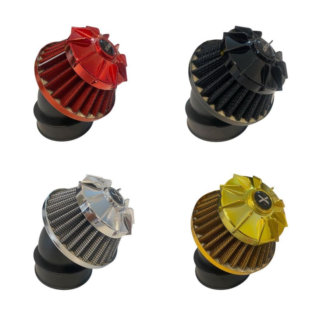 Filtro de ar esportivo 45 graus diversas cores 36 42 49 mm adaptavel