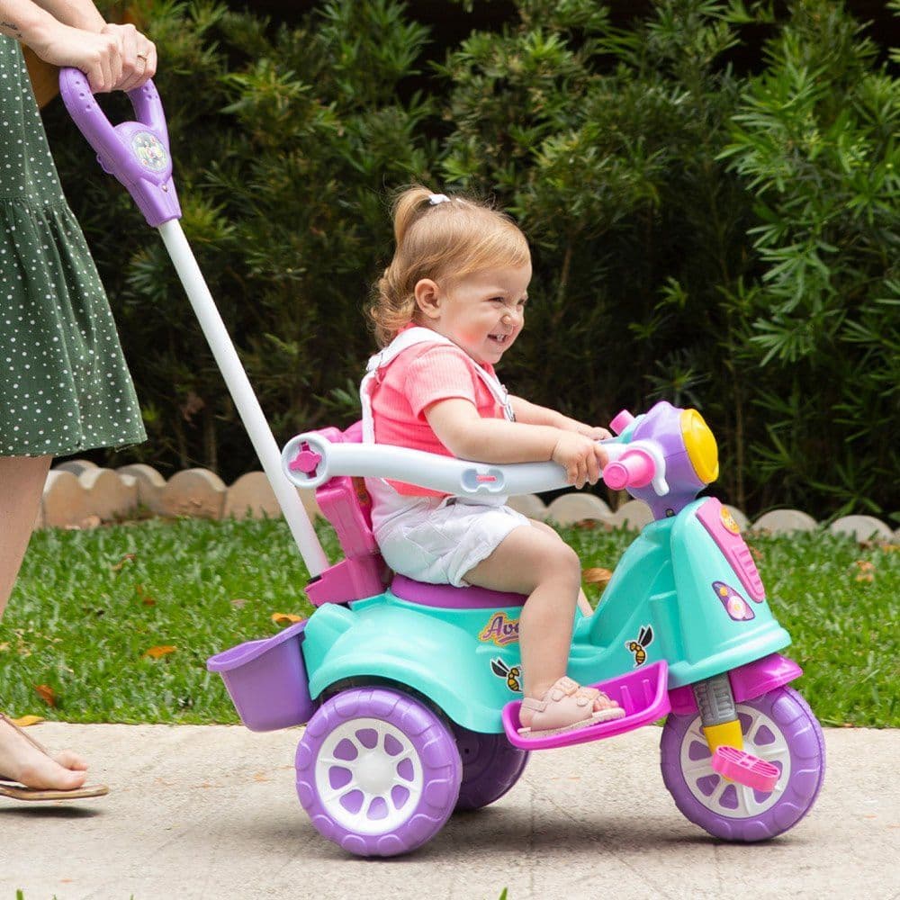 Triciclo Infantil De Passeio E Pedal Andador Avespa Pink. Criança Diversão