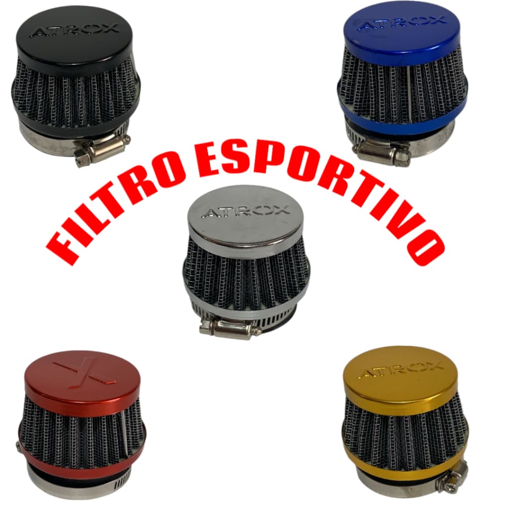FILTRO ESPORTIVO PARA MOTORIZADA POP BIZ MOBILETE 28 A 42MM