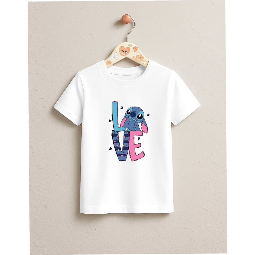 Camiseta Infantil Meninas Blusa Love Delicada Meninas Princesas Novidade Trevix