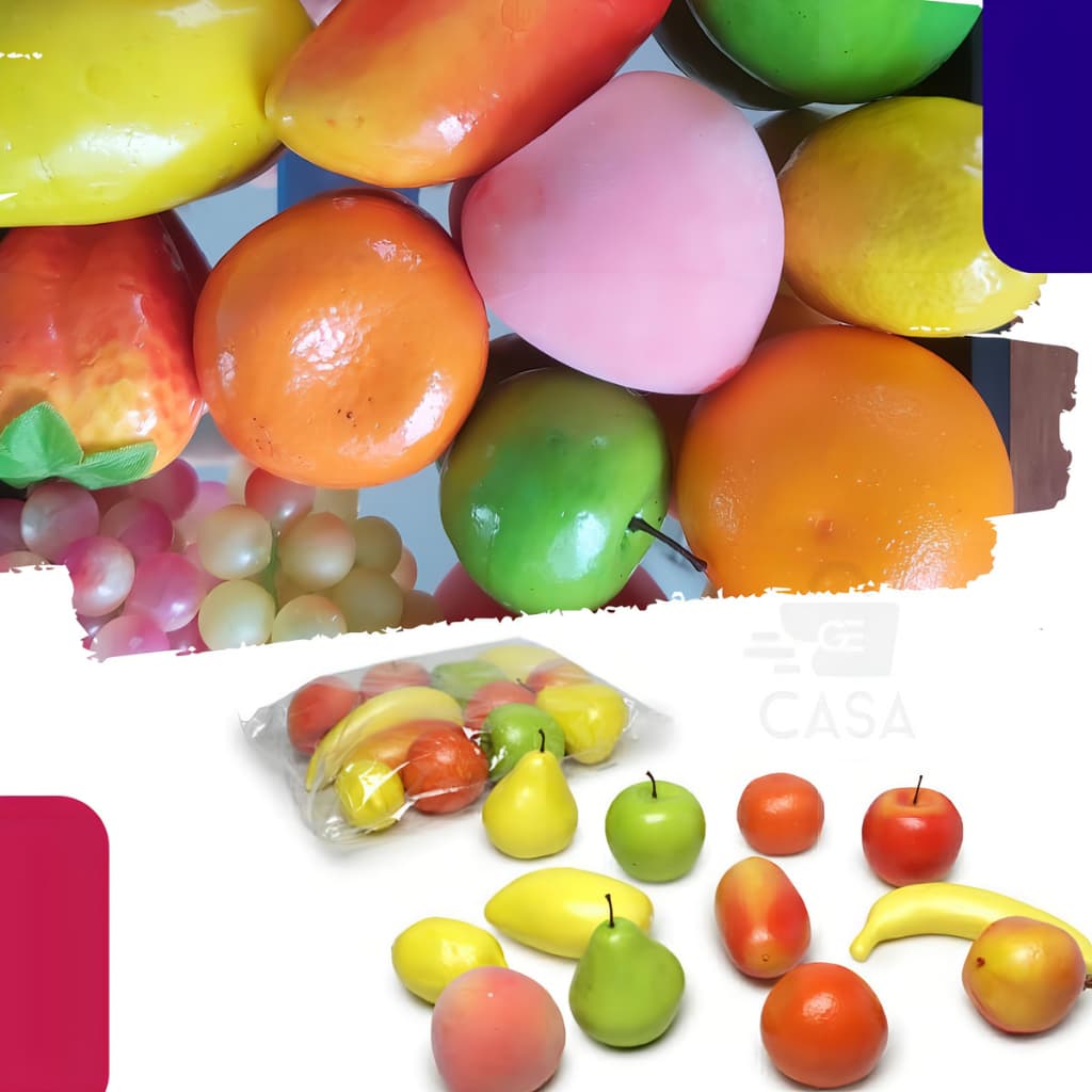 Kit Com 12 Frutas Artificiais Decorativas Tamanho Realista