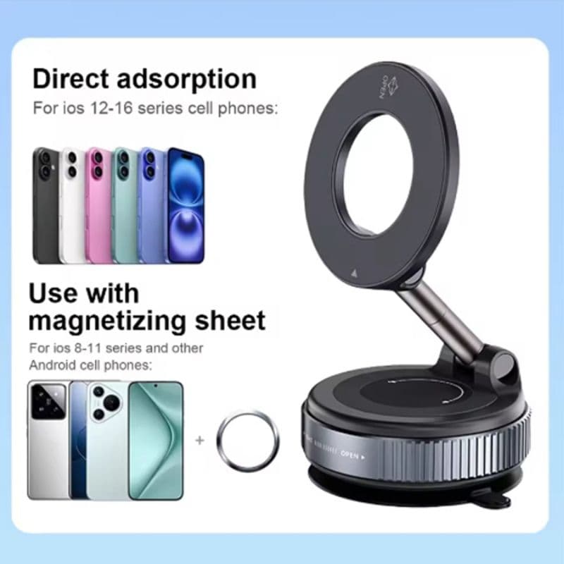 Suporte Magnético Para Telefone Com Ventosa Para Carro, Dobrável, Ideal Para Academia, Banho E ChuveiroRU007