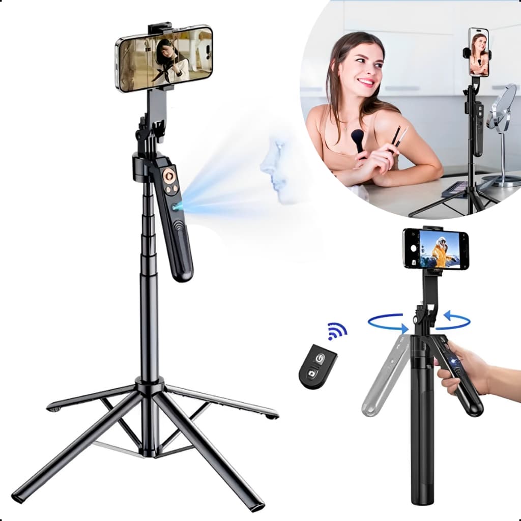 Tripé Estabilizador 360° Facial Controle Bluetooth Gimbal