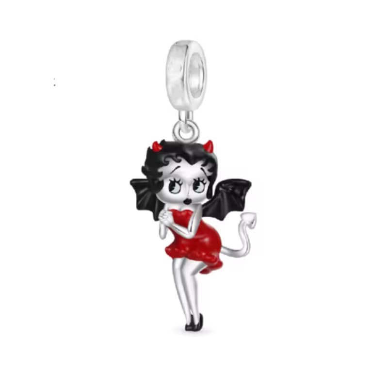 Berloque Charm Betty Boop Diabinha em Prata 925