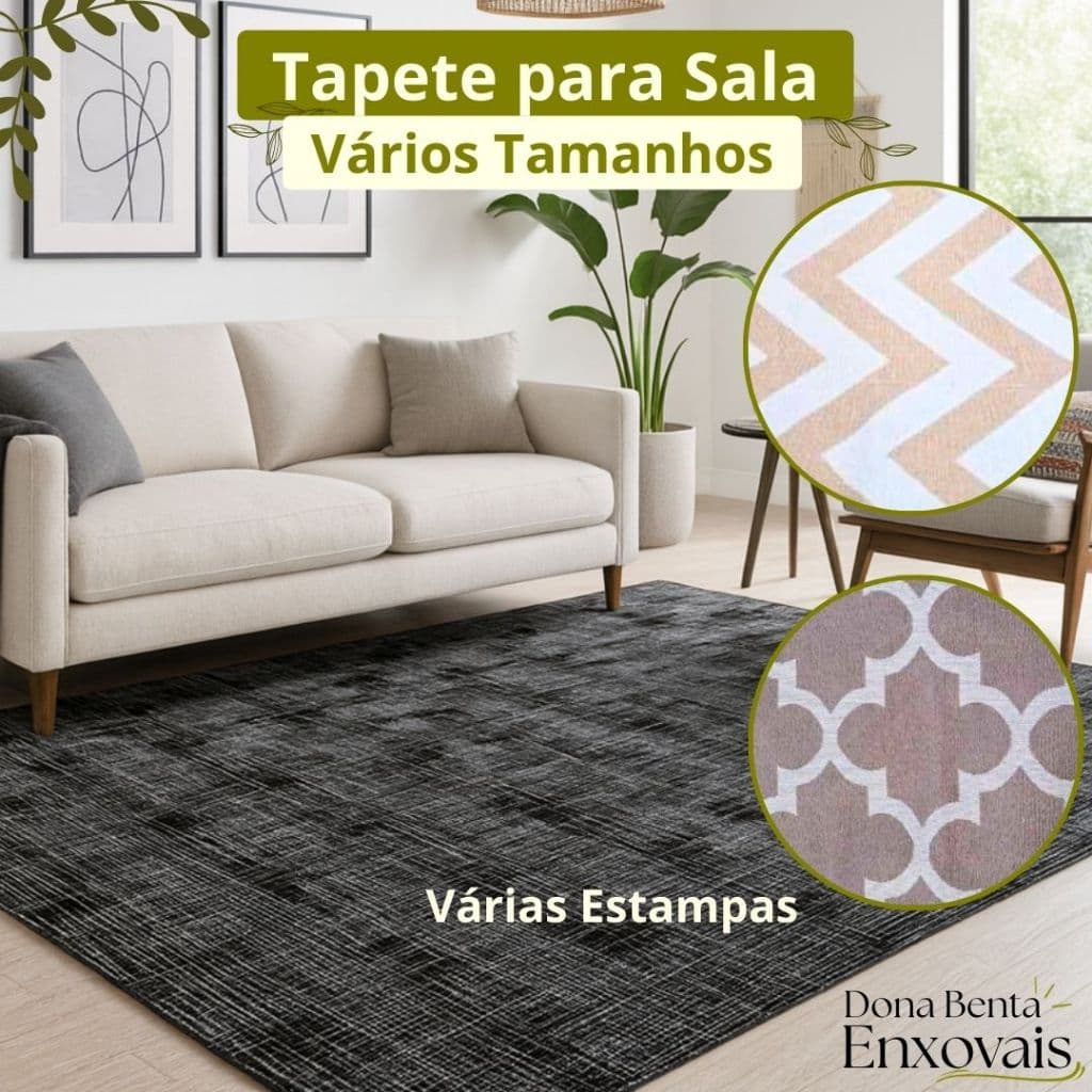 Tapete para Sala Genova Vários Tamanhos e Estampas Antiderrapante