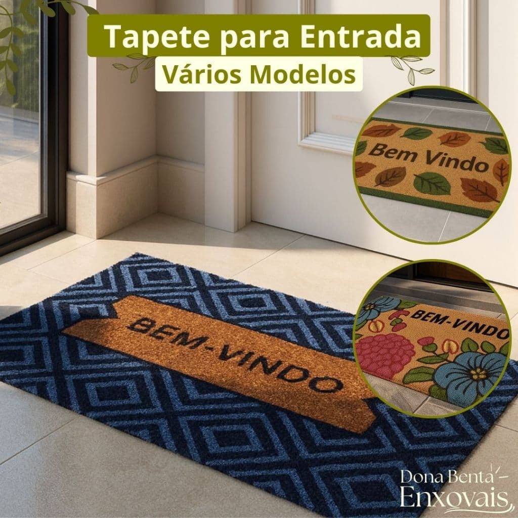 Tapete Para Porta Bem Vindo Fibra de Coco Capacho Vários Modelos