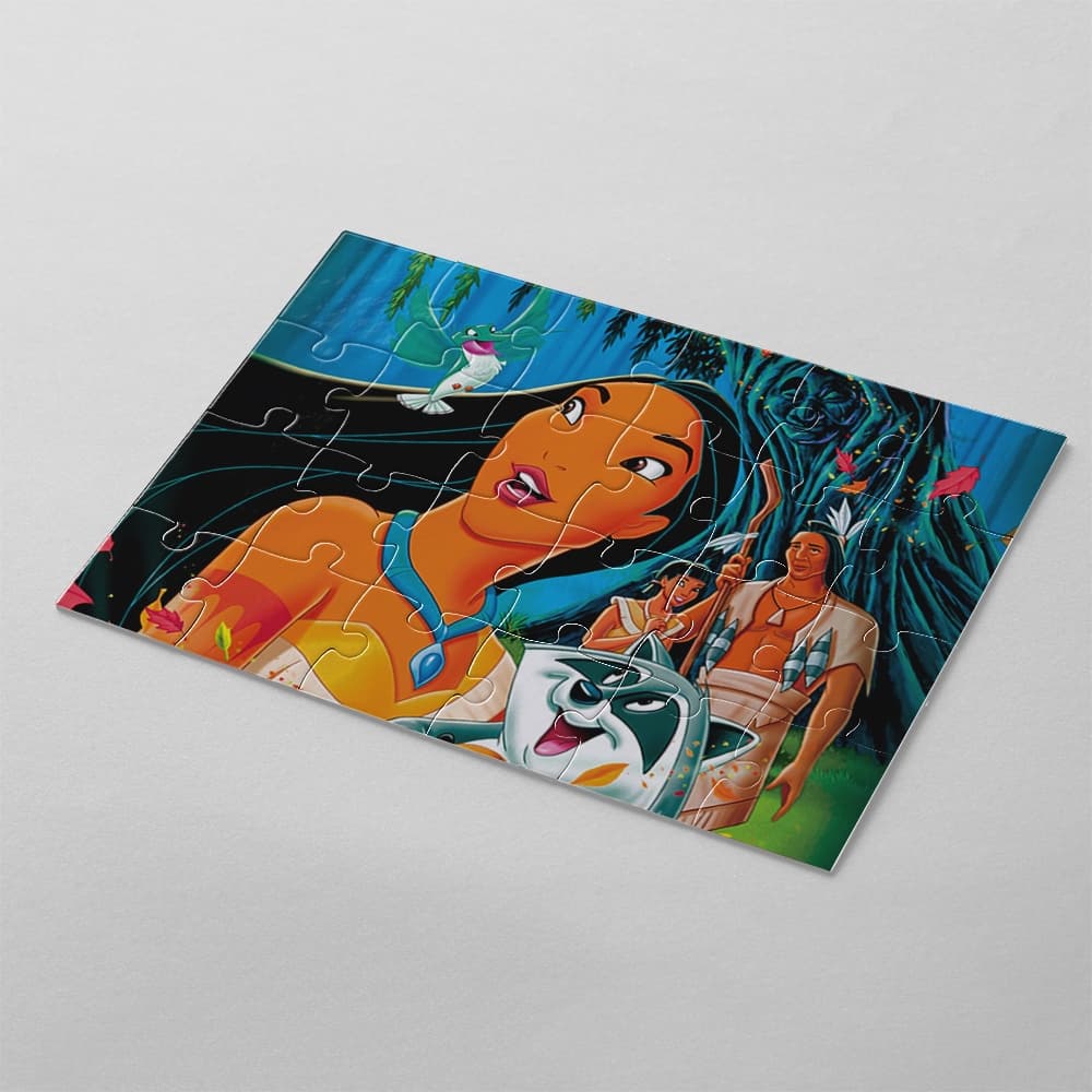 Quebra cabeça Pocahontas, homem branco, SMITH | 24, 40 e 70pçs | MDF | Sublime fantasia