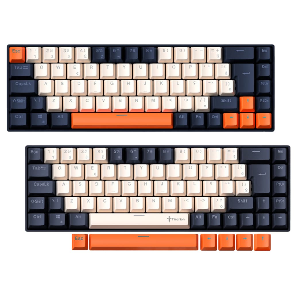 Teclado Mecânico Gamer 60% Hot Swap Switch Brown Red Marrom Vermelho ABNT2 PC Computador Titorion