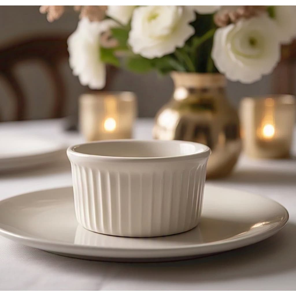 Ramequim Porcelana 250ml Grande Elegância Praticidade Sobremesas Receitas Forno Micro-ondas