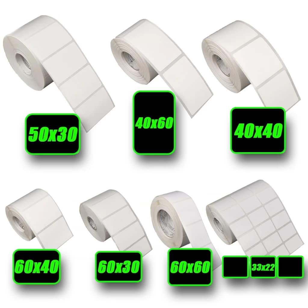 Etiqueta Adesiva Térmica Para Balança 60X60 60X80 33X22 40X40 40X60 50X30 60X30 60X40 100X50 100x70