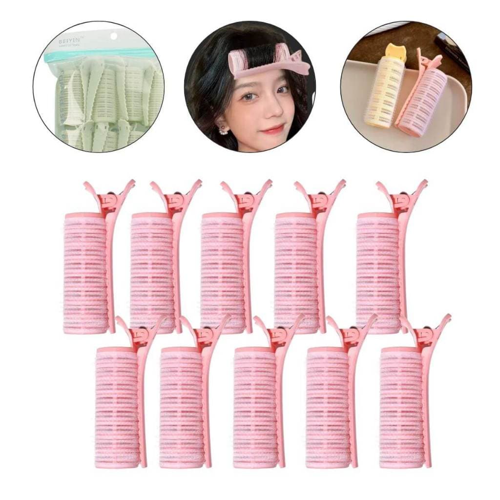 Kit 10 Bobs com Velcro Modeladores Cabelo Reutilizáveis com presilhas pratico premium