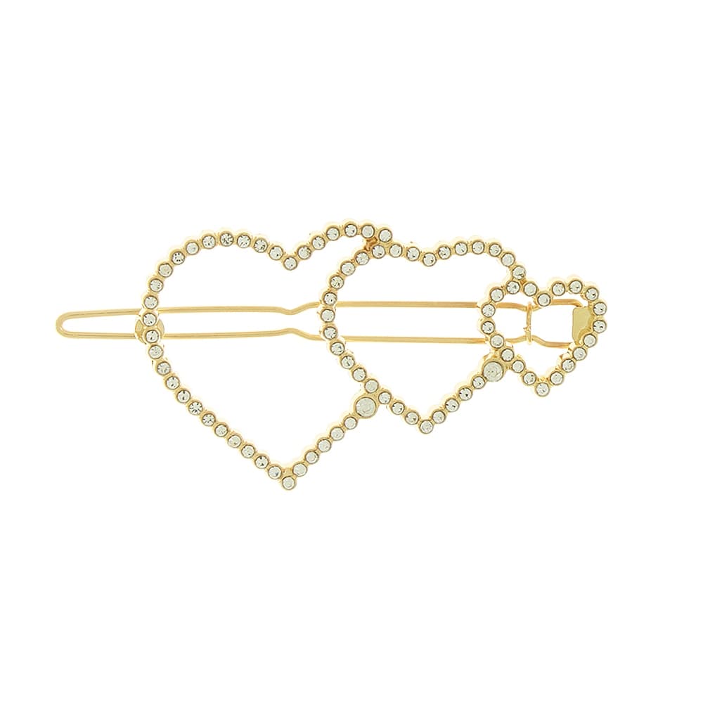 Presilha Para Cabelo Feminina Com Strass Metal Delicada Grampo Pressão