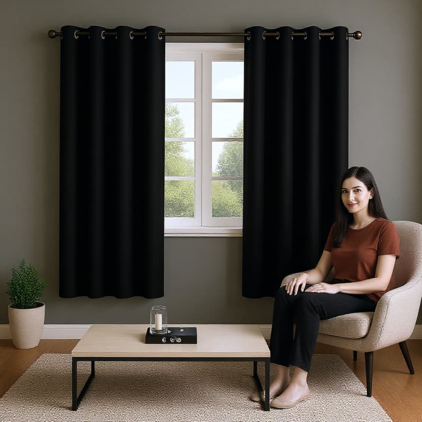 Cortina Blackout Tecido Preta 2,80 m x 1,80 m