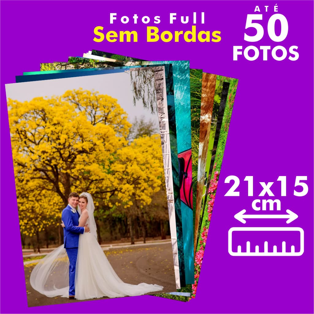 50 Fotos Revelação 15x21 - Impressão de Fotos - Escolha suas fotos