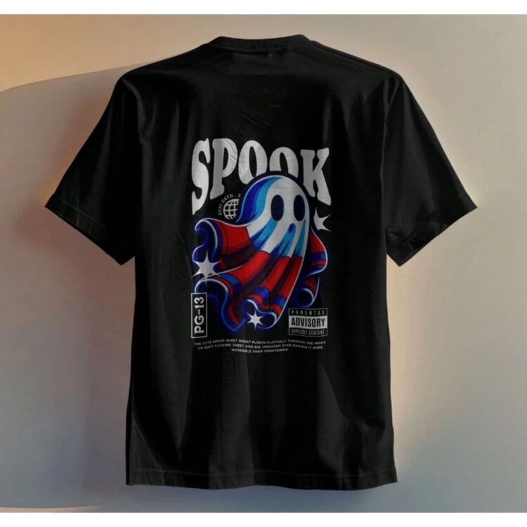 POLARBEAR Camisa Básica Estilosa Estampado Fantasma Unissex