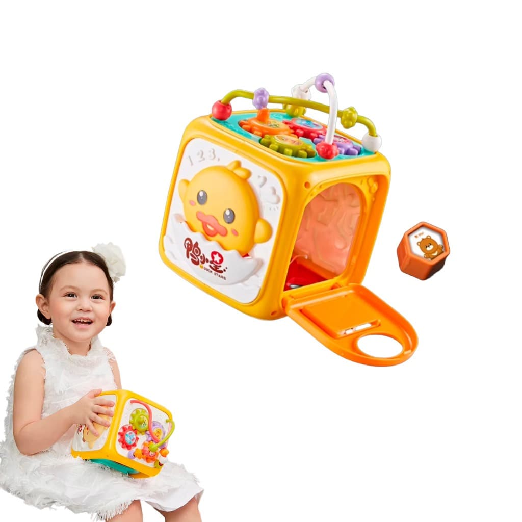 Cubo Educativo 6 em 1 Infantil Piano, Labirinto e Encaixe de Formas 18m+ Promoção