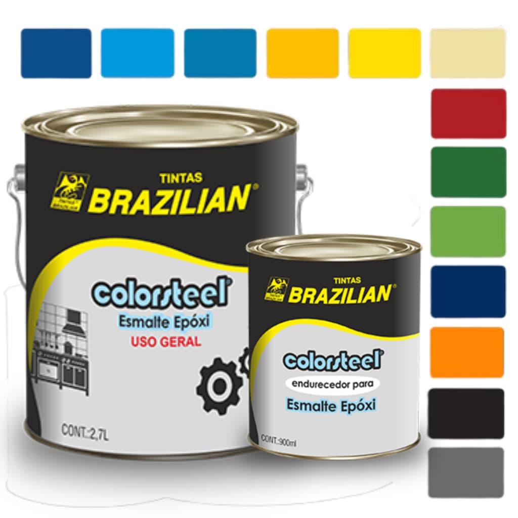 Tinta Epóxi Alta Resistência Diversas Cores Componente A+b Brazilian 3,6l