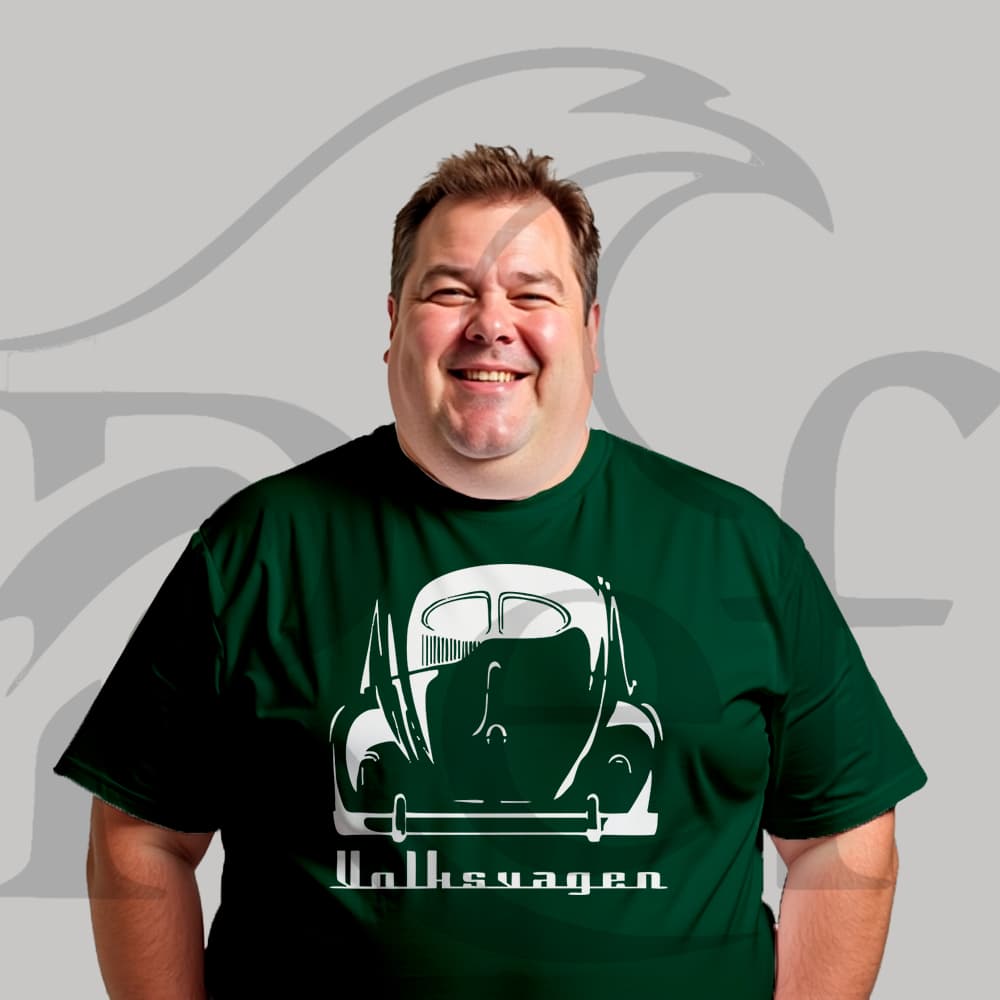 Camiseta Camisa Plus Size Masculina Streetwear Traseira Fusca Volkswagem Malha Penteada Algodão