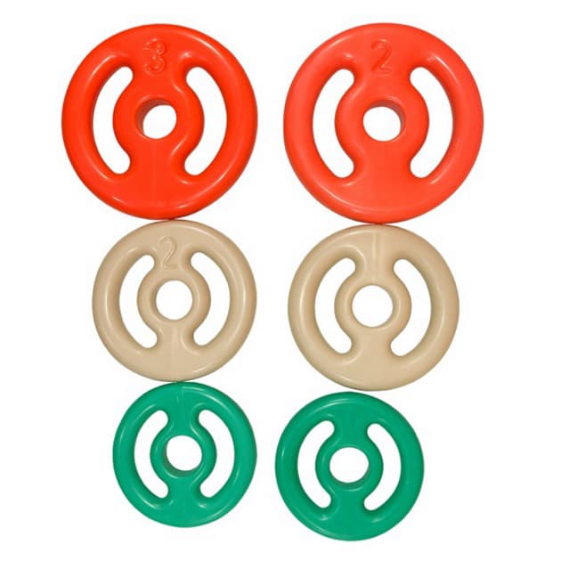 kit de treino Par de Anilhas 1kg +2kg +3kg cores variadas (12kg total)
