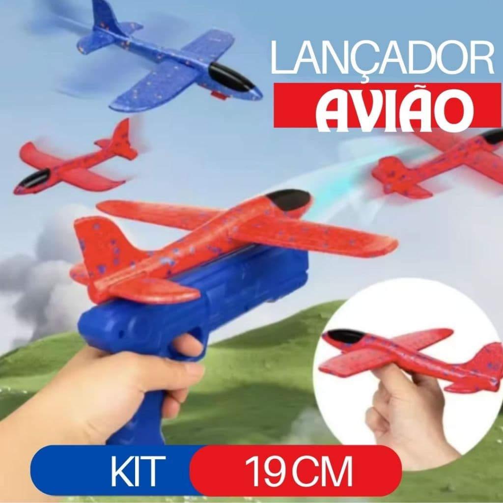 Lançador De Avião Com Luz Planador Brinquedo Infantil