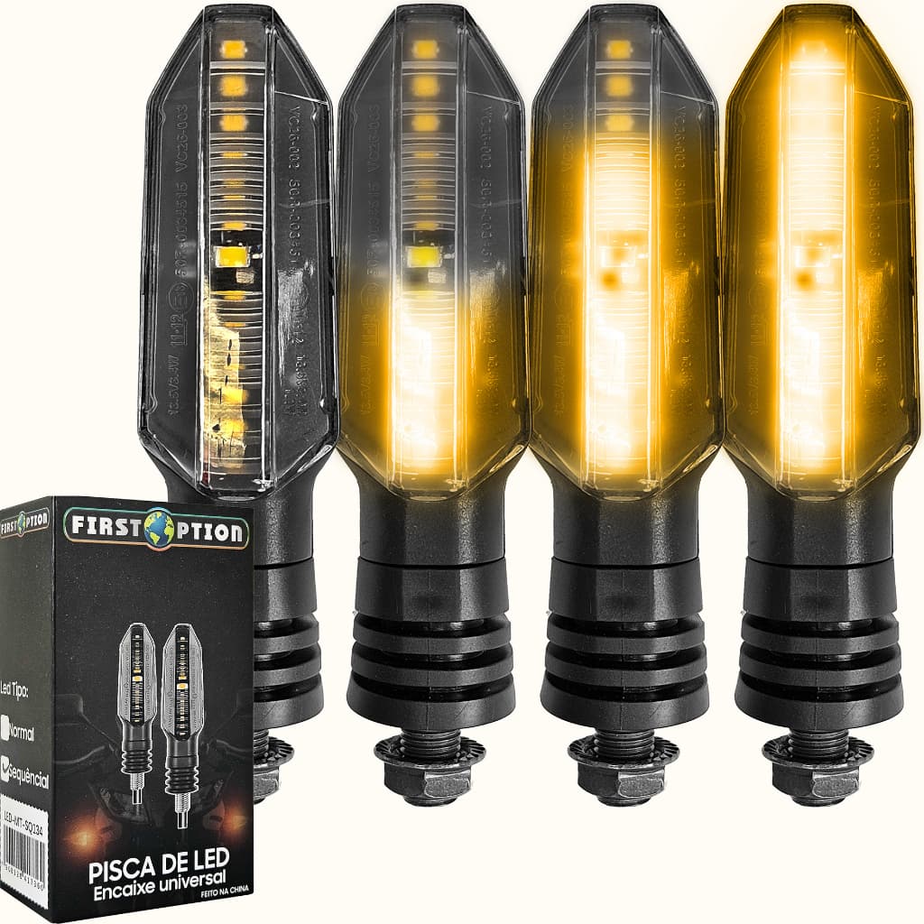 4 Pisca Seta Led Universal Sequencial Cb300 Xre Fan Cg125