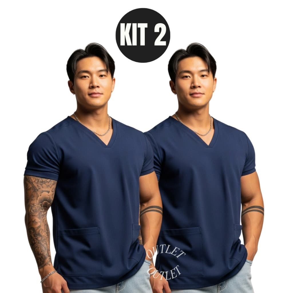 Kit 2 Uniforme Hospitalar Masculino Plus Size Avental - Sh