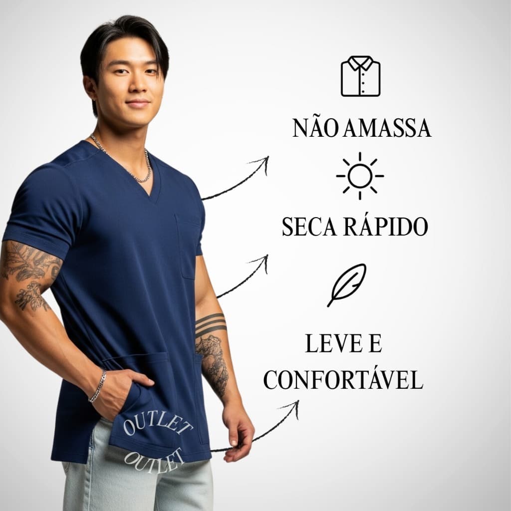 Blusa De Privativo Masculino Enfermeiro Médico Plus Size -sh