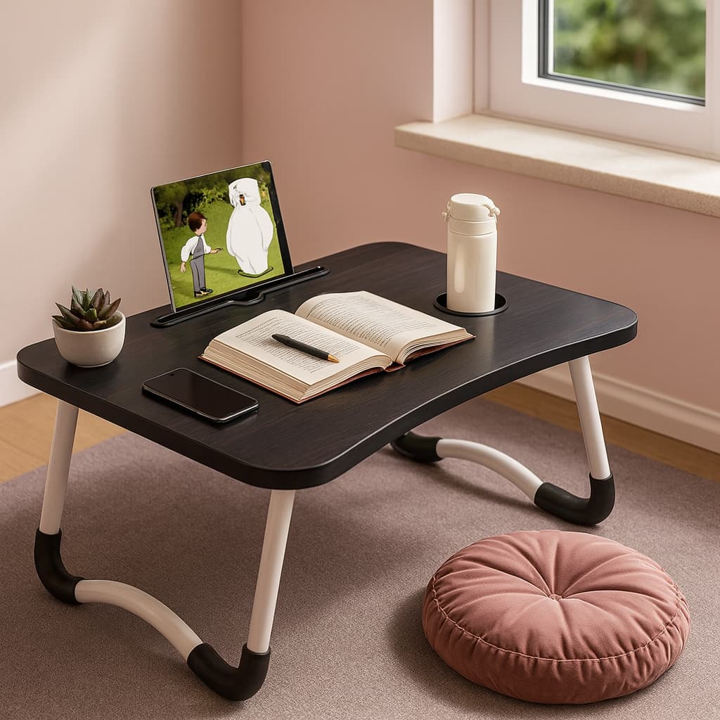 Mesa Dobrável Portátil Multiuso Ajustável Suporte para Notebook, Estudo e Trabalho