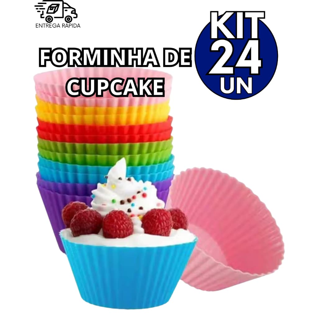 Kit 12/24/36 Molde Em Forma De Silicone Para Cupcake Mini Bolo Muffin Padaria Festa Buffet