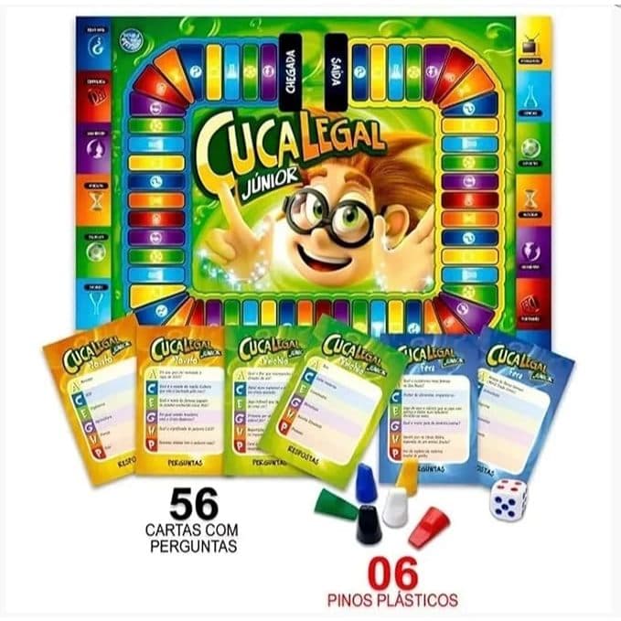 Jogo de Tabuleiro Cuca Legal Júnior Infantil 300 Perguntas