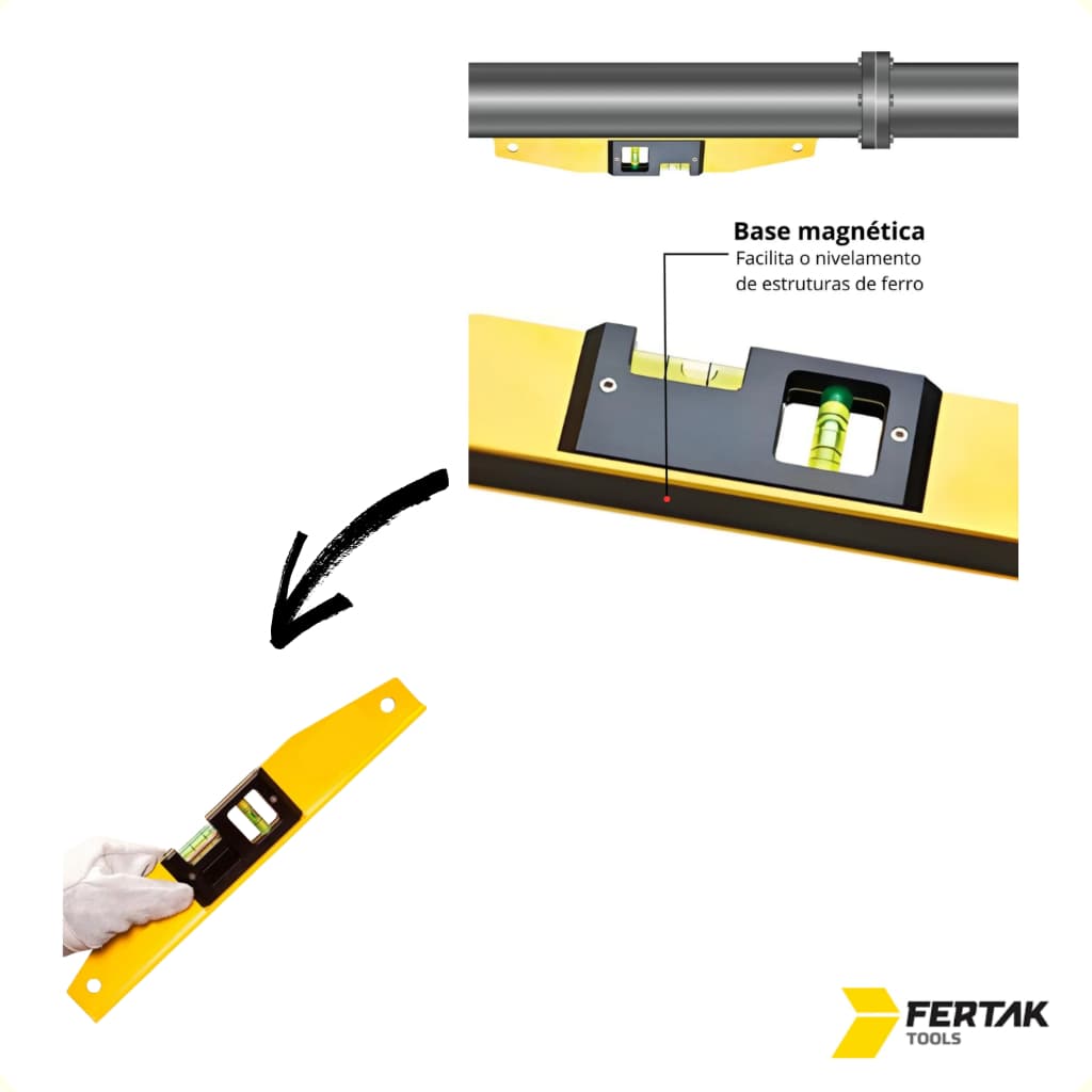 Nível Magnético12''- 30CM Fertak Tools