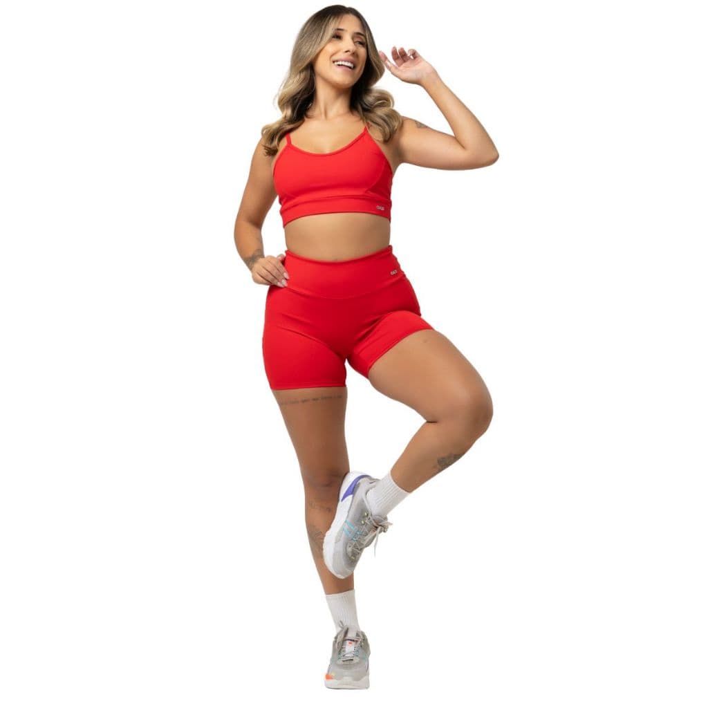 Conjunto Feminino Poliamida Academia Short Sem Costura na Frente e Top Alcinha - GKD ORIGINAL
