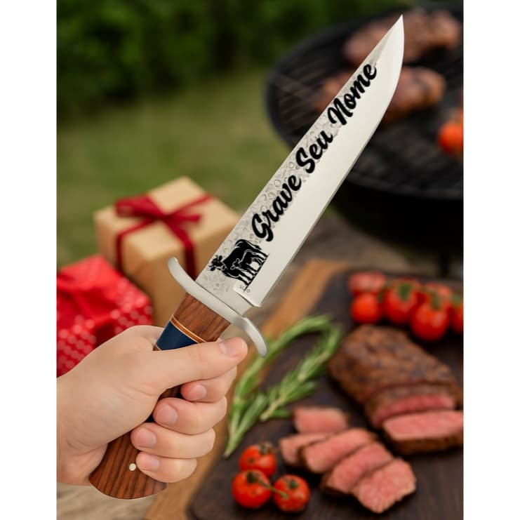 Faca de Churrasco Personalizada Seu Nome na Lâmina Presente Perfeito