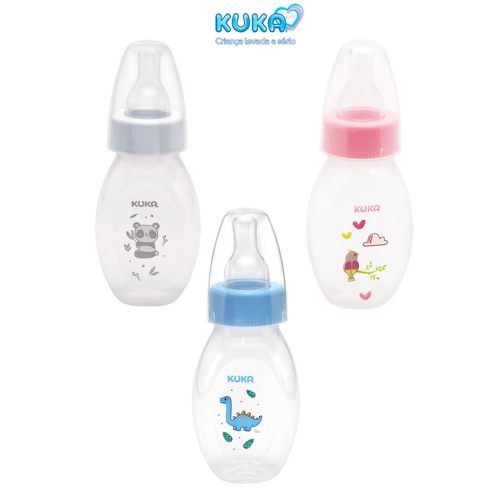 Mamadeira Chuquinha Kuka Kukinha 0-3 Meses  50ml Bico de Silicone Macio Redondo Universal