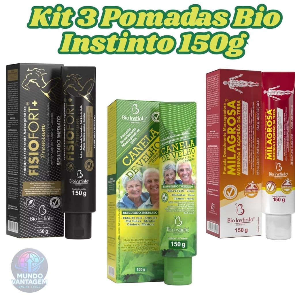 BioAlívio Trio: Kit Completo com 3 Pomadas de 150g para Alívio Intenso e Natural das Dores