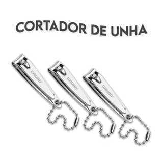 Kit 3 Cortador Unha Pequeno com Lixa