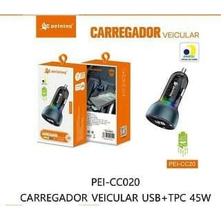 Carregador Automotivo USB/Tipo-C com Display LED – Energia Sempre à Mão no Seu Carro"