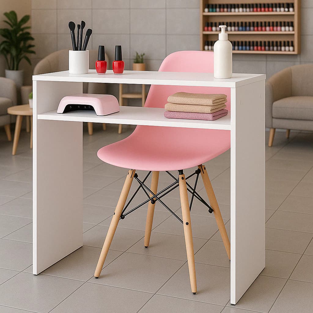 Mesa de Manicure–Profissional , Funcional e Estilosa para Organizar Seu Espaço